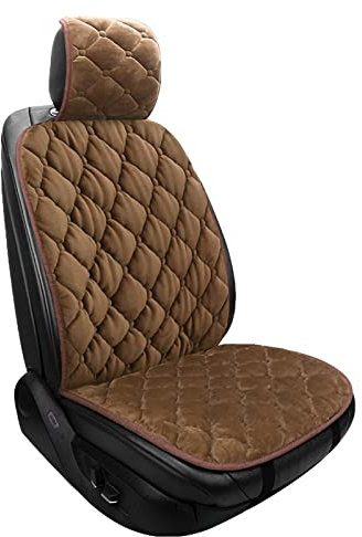 Sitzauflage Auto Vordersitze Auto Sitzauflage Sitzkissen Sitzbezüge Universal Plüsch Sitzauflagen Vordersitzbezüge Auto Fahrzeug Sitzschut (Kaffee)