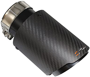 Auspuffblende Auto Matte Kohlefaser Schalldämpfer Spitze Auspuffanlage Rohr Schalldämpfer Düse Universal Gerade Edelstahl Schwarz Für Akrapovic Endrohr (Farbe : 67mm-89mm)
