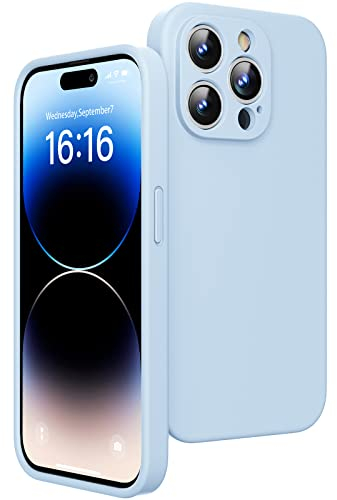 JASBON Ultra Dünn für iPhone 14 Pro Hülle | Stoßfester Liquid Silikon Hülle | 360°-Schutz Kratzfestem Case | Handyhülle iPhone 14 Pro 6,1 2022 Grey Blue