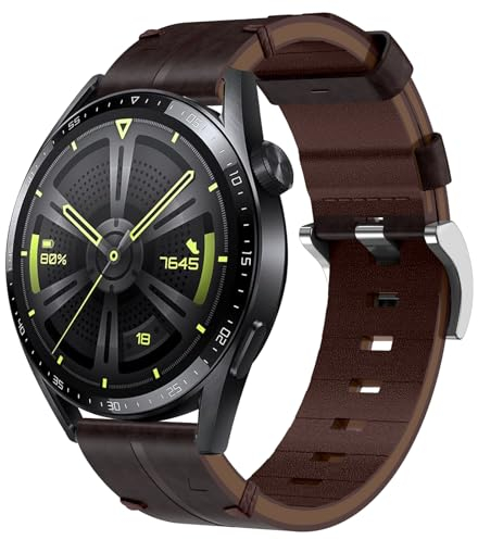 BIRDTOBR Cinturino in Pelle per Huawei Watch GT 4/5/3/2 46mm, GT 3 Pro, GT 2e, GT Runner - Bracciale 22mm con Chiusura in Acciaio Inox