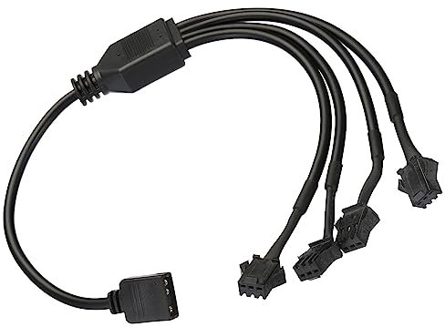 sourcing map ARGB Splitter, 5V 3Pin to SM 3Pin Female Extension Cable Adapter Connector Addressable for PC Fan Power Computer Chassis Motherboard, 1 to 4 Style