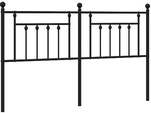 vidaXL Black Metal Headboard for 180 cm Bed Frame - Robust Steel Construction, Supportive Backrest for Bedroom