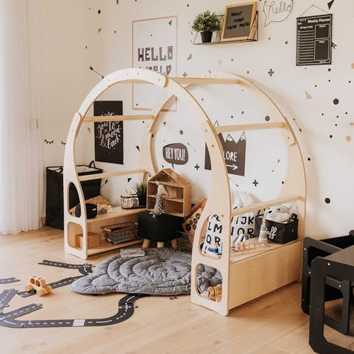 Sweet Home From Wood Playstand for kids, Play stand for toddler, Toy shelf, Montessori toy shelf, book storage