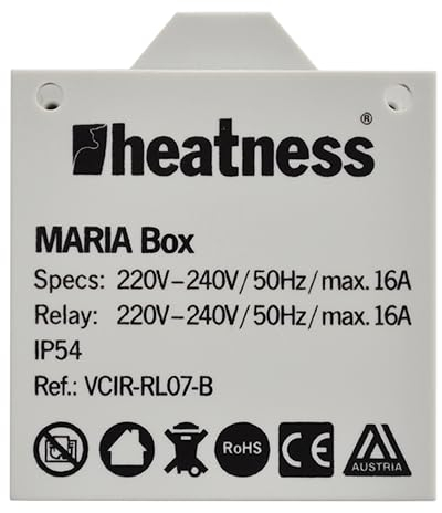 heatness® Funkempfänger Box Maria RL07-B – funkgesteuerter Empfänger für Infrarotheizungen | steuerbar über Funkthermostat Deus TH07 (nur in Kombination verwendbar)