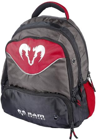 Ram Cricket Backpack - Senior - Padded shoulder straps - Water bottle holder and side pocket - Internal valuables section