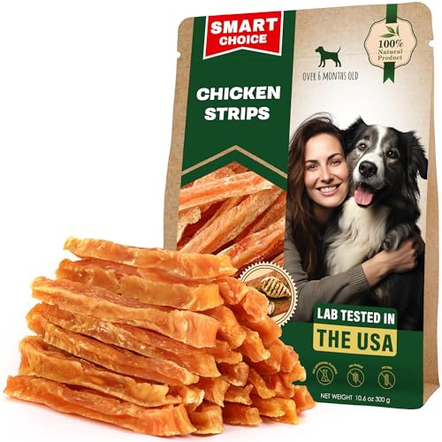 Dog Treats Chicken Jerky Strips 10.6 oz - Human Grade Meat Sticks - Natural Pet Dried Snacks Rawhide - Free - Long Lasting Chews for Large & Small Dogs - Best for Training & Healthy Teeth