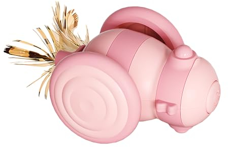 Peticularz® Interaktives Katzenspielzeug Selbstbeschäftigung für Katzen & Hunde, Elektrischer Intelligenzspielzeug Bienenförmiger Hundespielzeug mit LED (Rosa)