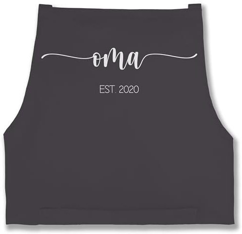 Schürze - Verkündung Du wirst Großmutter Geschenkidee Oma est Jahreszahl I Geschenk zur Omi befördert - 85x69 - Anthrazit - personalisierte grandma geworden kochschürze für omas koch omis