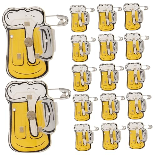 PACKOVE 125 Pièces fournitures de fête de bière broches de broche de noël chope à Biere chope de bière LED pin broche chope de bière revers bijoux remplissage décorations enfant décorer