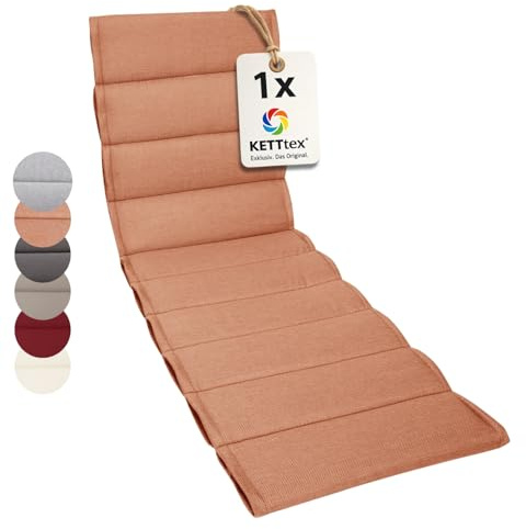 KETTtex EXKLUSIV Auflage Liege rosé I Gartenliege Polster 200x60x4cm I hochwertige & Pflegeleichte Liegenauflage I Wetter- & formbeständige Liegen-Auflage I KTH1 Liegestuhlauflage