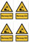 Aufkleber: 150x100 mm, 4 Stück - Warnung CO2 - Warnzeichen mit Text (deutsch) (gelb/schwarz) - hochkant - W041 - DIN EN ISO 7010 / ASR A1.3