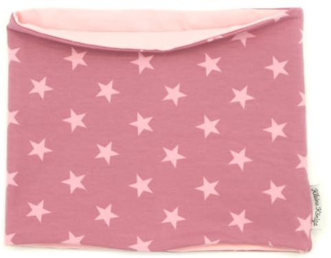 Kleine Könige Loop Schal Kinder Mädchen bis 10 Jahre · Modell Superstar Sterne beere, rosa · Ökotex 100 zertifiziert · Made in Germany