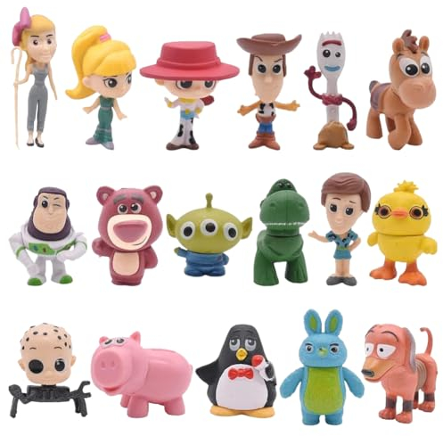17PCS Story Birthday Cake Decoration Ornaments, Story Cake Toppers,Mini Figures Set,Mini Story Theme Toppers Figures,Story Figures Set Birthday Party Supplies for Kids Birthday Present