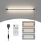 Aipsun Wandleuchte LED Innen mit Stecker und Schalter, 14W 1000LM,Plug in LED wandleuchte mit fernbedienung, Dimmer(3000K-6000K),100CM lang Timer für Wohnzimmer, TV-Wand, Schlafzimmer, Schwarz