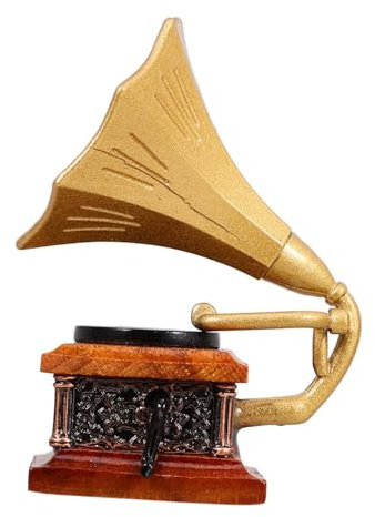 TOYANDONA Miniatur Phonograph Modell Retro Puppenhaus Zubehör Für Wohnzimmer Schlafzimmer Und Esszimmer Feine Verarbeitung Detailgetreu Für Dekoration Und Fotografie