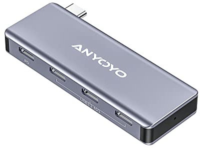 ANYOYO USB C HUB,4 Port USB C Dock mit 3 USB 3.0 Ports(10Gbps),100W PD Port Kompatibel mit MacBook Pro/MacBook Air/iPad Pro Unterstützt das Aufladen(Kein Video)
