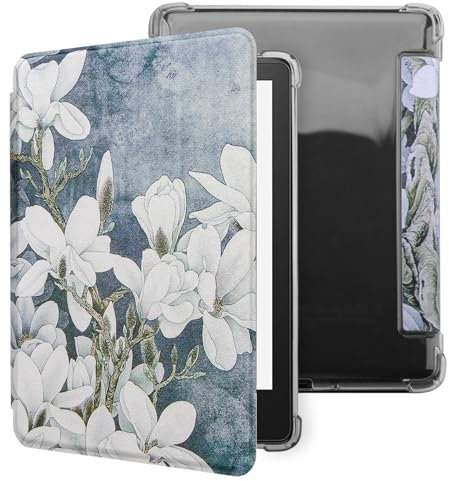 WALNEW Case for 6.8 Kindle Paperwhite, PU Leather Slim Case with Clear Soft TPU Back Cover with Auto Wake/Sleep for Kindle Paperwhite Signature Edition (11th Generation, 2021)