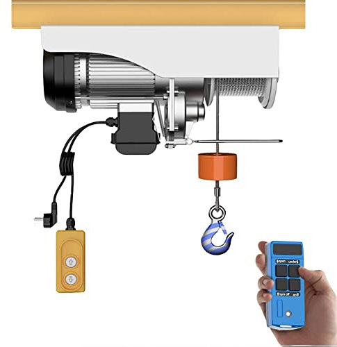 ZATTYDV Mini paranco Elettrico con Telecomando Senza Fili Paranco Elettrico Durevole da 12 m Carrello elevatore Elettrico 450/600/950 W Strumento di Sollevamento elettr