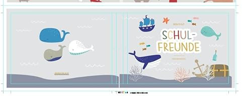 BIROYAL Freundebuch für Kindergarten, Grundschule |Ozean Freundebuch für Junge und Mädchen |21 * 14 cm Hardcover mit 120 Seiten zum Ausfüllen für Deine Freunde