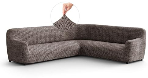 Paulato - Sofabezug Ecksofa-Husse aus der Kollektion Venezia Mikrofaser, kratzfestes und maschinenwaschbares Gewebe, WavyTech-Technologie, Made in Italy - Venezia Braun