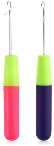 Latch Hook, 2 Stück Latch Häkelnadel Haken Latch Werkzeug Knüpfhaken, Knüpfhaken-Werkzeug, Knüpfhaken-Werkzeug für Häkelzöpfe, Haarverlängerung, Mikrozöpfe, Mehrzweck-Stricknadeln (5,0 mm&3,8 mm)