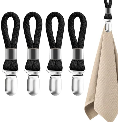 4 Stück Aufhänger für Handtücher,Handtuchclips zum Aufhängen | Handtuchklammern,Handtuchklammer,Handtuchaufhänger,Schlaufen Klammer Clips,Handtuch Klammer,für Hängende Handtücher