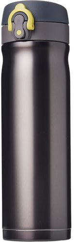 AMK® Thermos Direct Drink Flask 470ml Charcoal Glass Vacuum Insulated Keeps Hot for 10 Hours and Cold for 24h Ideal with Tea Coffee and Iced Drinks