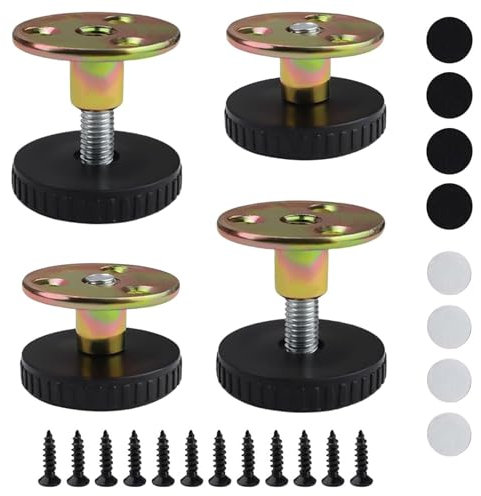Mailfull Verstellbare Möbelfüße 4 Stück Silbrig Füße für Möbel 27-40 mm Möbelfüße Höhenverstellbar mit Kratzfestem Nivellierfüße für Schrank Bettfuß Sofas Tische