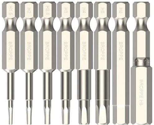 Rarapop 8Pcs Hex Head Allen Wrench Screwdriver Bit Set 1/4 Inch Hex Shank 2 Inch/50 mm Length S2 Steel with Magnetic for Power Screwdriver Drill Impact Driver (8Pcs 50mm)