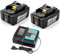 2Stück Akku Kompatibel mit Makita 18V Akku mit Ladegerät DC18RC für BL1860B BL1850B BL1850 BL1840 BL1830, für MAK Akku Kettensäge DUC353 DUC355Z DDF485Z