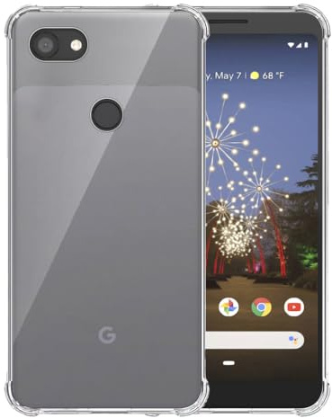 Hülle passend für Handyhülle Geeignet für Google Pixel 3A Transparent - Stoßfest TPU Silikon Case mit Stoßkante Durchsichtig - Smartphonica
