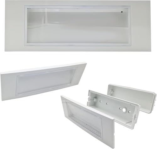 MAKA Lampada Emergenza da Parete, Luce di Emergenza Casa, Bianco Sottile Incasso Cartongesso, Lampada Muro Lunga Autonomia, Batteria Litio Accensione Automatica (Cassetta)
