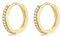 WOVEE 1 Paar kleine Ohrringe Gold Creolen 8mm Silber Stecker Weißer Zirkonia Vergoldet