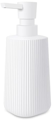 Mamiddle Moderne Seifenspender Glas Spülmittelspender Weiß 250ml Seifenspender Bad für Badezimmer, Arbeitsplatte, Küche, Soap Dispenser mit Pumpspender (Weiß 1 Stück)
