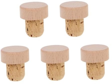 Alipis 5 Stück Weinflaschenverschluss Aus Holz Zum Basteln Von Korken Flaschenkorken Korkkappenverschlüsse Aus Korkimitationen Flaschenverschlüsse Kronkorken Zum Basteln