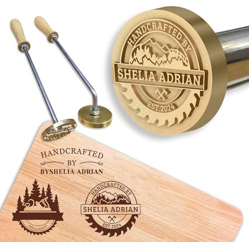 Custom Wood Branding Iron – Personalised Logo Stamp Tool Kit, Wood Burning & Metal Stamps for Woodworking, Leather, Handcrafted Design Weddings & Personalised Gift