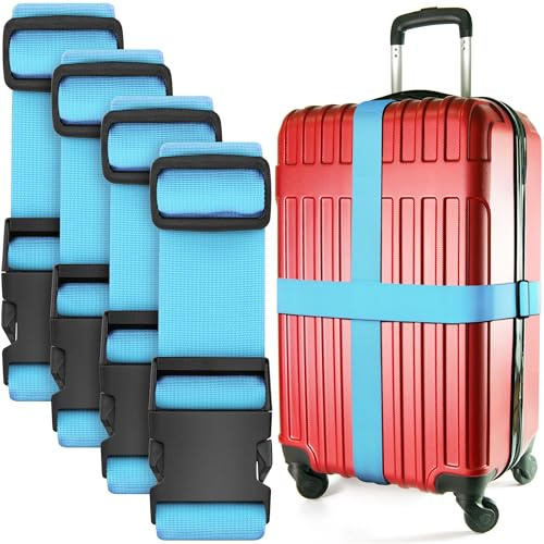 Luggage Straps for Suitcase - Blue, 1.9m x 5cm, 20 Pack - Strap for Suitcases - TSA Approved by BlueCosto