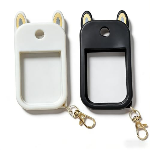 HUAfengLan Lot de 2 supports de désinfectant pour les mains – Étui portable en silicone avec porte-clés pour pulvérisateur de 29,6 ml, accessoire désinfectant de voyage et de transport quotidien
