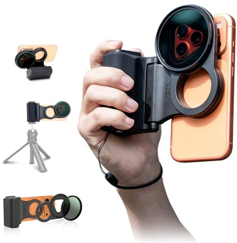 JJC Magnetic Phone Filter Adapter, 67mm CPL Filter, Handgirp - 3IN1 Kit for iPhone 17/Air/17 Pro/16 Pro/15 Pro/14 Pro - Magnetic Phone Camera Snap Grip Lens Filter Set