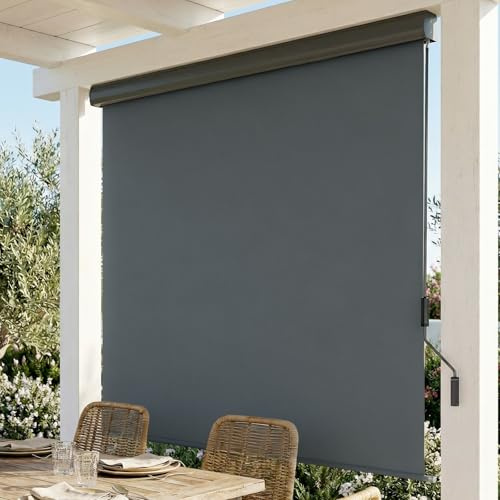 Huracan Store Vertical 160 x 250 cm, Protection Solaire, Store de Balcon, avec Manivelle, Store Extérieur Imperméable, Brise-Vue, Store Vertical Extérieur, Coffre de Terrasse