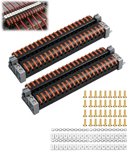 ZHEHNSA 40 pezzi Morsetti elettrici di serie PCT-211 morsettiere passanti per guide DIN 0,08–4 mm², morsetti elettrici rapidi collegamento morsettiera per motore elettrico cablaggio rapido