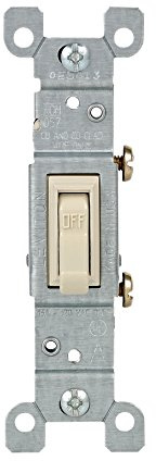 Leviton 15 Amp, 120V, Toggle Framed Single-Pole AC Quiet Switch, Residential Grade, Grounding (10 Pack), 1451-2IM, Ivory