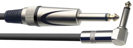 Stagg SGC6PL DL Cavo Pro-Serie per Strumenti Musicali da Jack 6,3 mm a Jack 6,3 mm, con Angolo - Deluxe, 6m, Nero