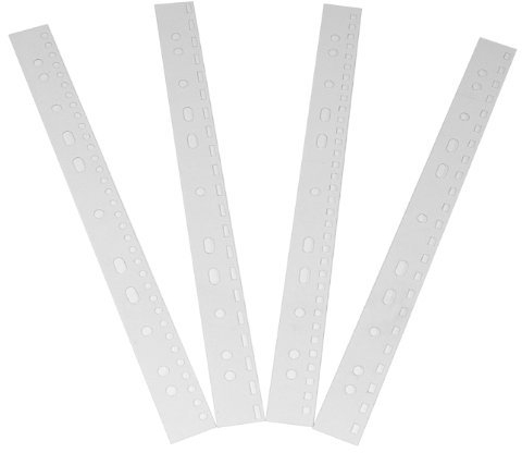 Renz Abheftstreifen in 3:1 Teilung Drahtkammbindung für DIN A4, 4 mm Rundloch, Stärke 0.3 mm, transparent klar