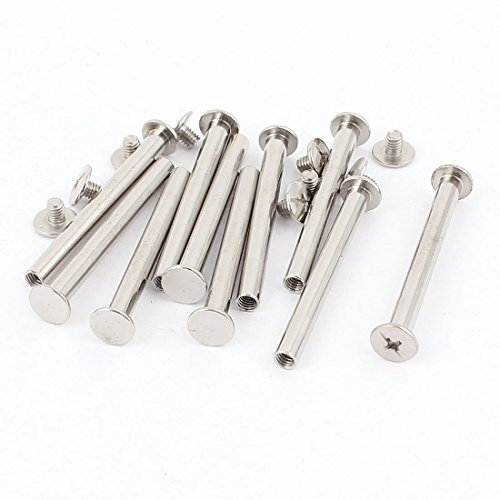 sourcing map 10Sätze Schraubsäule 3/16(5mm) Innen M5x50mm Befestigung Silberton