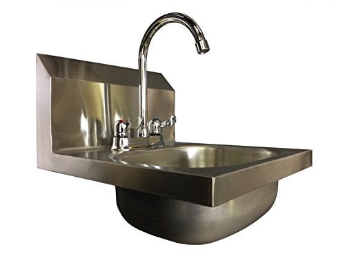 L-Shaped Wall Mounted Stainless Steel Hand WASH Basin Sink, Lever Mixer Tap, Waste etc