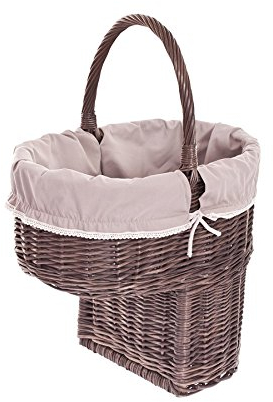 e-wicker24 Treppenkorb für die Zeitungen, Weidenkorb auf die Treppen, Zeitungskorb aus Weide, Zeitungsständer, Weidenkorb für Zeitschriften (Dunkelbraun)