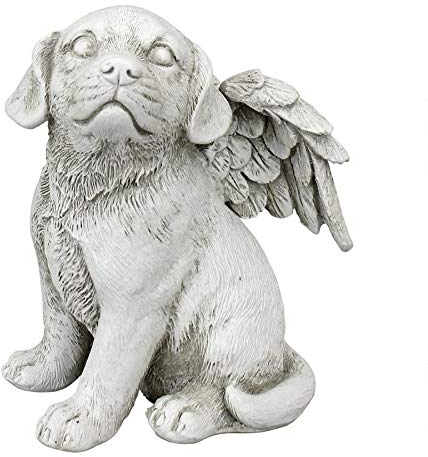 Design Toscano Geliebter Freund, Tier-Grabfigur Hundeengel, Mittelgroß, Kunstharz, Elfenbein, 9 x 11.5 x 14 cm