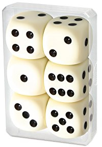 ASS Altenburger 22574017 - Augenwürfel Elfenbein, 6 Stück im Kunststoffetui