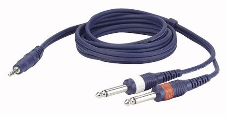 Dap Audio Cavo Adattatore Mini Jack Stereo 3,5mm Doppio Jack Mono 6,3 mm da 1,5mt FL31150